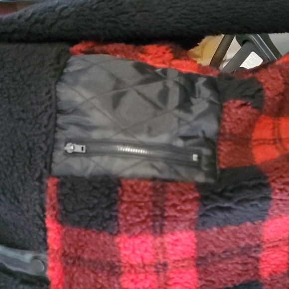 Red and Black Sherpa Pullover - Picture 4 of 9